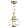 LIVEX LIGHTING 26910-01 1 Light Antique Brass Outdoor Pendant Lantern