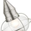 LIVEX LIGHTING 26910-91 1 Light Brushed Nickel Outdoor Pendant Lantern