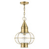 LIVEX LIGHTING 26906-01 1 Light Antique Brass Outdoor Pendant Lantern LIVEX LIGHTING 26906-01 1 Light Antique Brass Outdoor Pendant Lantern