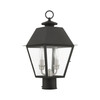 LIVEX LIGHTING 27216-04 2 Light Black Outdoor Post Top Lantern