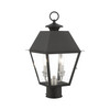 LIVEX LIGHTING 27216-04 2 Light Black Outdoor Post Top Lantern