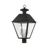 LIVEX LIGHTING 27223-04 4 Light Black Outdoor Post Top Lantern