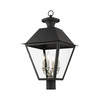 LIVEX LIGHTING 27223-04 4 Light Black Outdoor Post Top Lantern