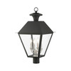 LIVEX LIGHTING 27223-04 4 Light Black Outdoor Post Top Lantern