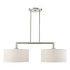 LIVEX LIGHTING 49292-91 Meridian 2 Lt Brushed Nickel Linear Chandelier