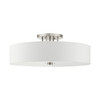 LIVEX LIGHTING 45798-91 Meridian 6 Lt Brushed Nickel Semi Flush