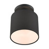 LIVEX LIGHTING 45661-04 Bainbridge 1 Lt Black  Semi Flush