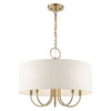 LIVEX LIGHTING 49805-01 Blossom 5 Lt Antique Brass Pendant Chandelier