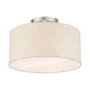 LIVEX LIGHTING 49809-91 Meadow 1 Lt Brushed Nickel Semi Flush