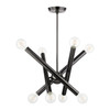 LIVEX LIGHTING 45584-46 Stafford 8 Lt Black Chrome Chandelier