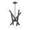 LIVEX LIGHTING 45584-46 Stafford 8 Lt Black Chrome Chandelier