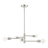 LIVEX LIGHTING 45865-91 Bannister 5 Lt Brushed Nickel Chandelier