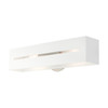 LIVEX LIGHTING 16682-13 Soma 2 Lt Textured White with Brushed Nickel Finish Accents ADA Vanity Sconce