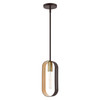 LIVEX LIGHTING 45761-07 Ravena 1 Lt Bronze with Antique Brass Accents Pendant