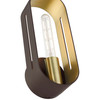 LIVEX LIGHTING 45762-07 1 Light Bronze with Antique Brass Accents ADA Single Sconce