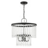 LIVEX LIGHTING 51064-04 Elizabeth 4 Lt Black Pendant Chandelier