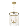 LIVEX LIGHTING 51060-01 Elizabeth 3 Lt Antique Brass Pendant Chandelier