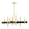 LIVEX LIGHTING 49348-12 Denmark 8 Lt Satin Brass  Chandelier