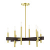 LIVEX LIGHTING 49348-12 Denmark 8 Lt Satin Brass  Chandelier