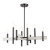 LIVEX LIGHTING 49348-46 Denmark 8 Lt Black Chrome  Chandelier