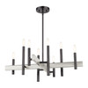 LIVEX LIGHTING 49348-46 Denmark 8 Lt Black Chrome  Chandelier