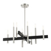 LIVEX LIGHTING 49348-91 Denmark 8 Lt Brushed Nickel  Chandelier