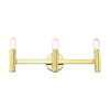 LIVEX LIGHTING 10343-02 Copenhagen 3 Lt Polished Brass ADA Vanity Sconce