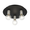 LIVEX LIGHTING 45873-04 Hillview 3 Lt Black Flush Mount