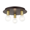 LIVEX LIGHTING 45873-07 Hillview 3 Lt Bronze Flush Mount