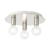 LIVEX LIGHTING 45873-91 Hillview 3 Lt Brushed Nickel Flush Mount