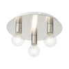 LIVEX LIGHTING 45873-91 Hillview 3 Lt Brushed Nickel Flush Mount