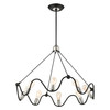 LIVEX LIGHTING 49736-14 Archer 8 Lt Textured Black with Brushed Nickel Accents Chandelier