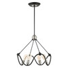 LIVEX LIGHTING 49733-14 Archer 4 Lt Textured Black with Brushed Nickel Accents Chandelier