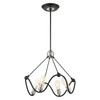 LIVEX LIGHTING 49733-14 Archer 4 Lt Textured Black with Brushed Nickel Accents Chandelier