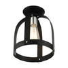 LIVEX LIGHTING 49641-14 Stoneridge 1 Lt Textured Black Petite Semi Flush