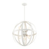 LIVEX LIGHTING 49646-13 Stoneridge 6 Lt Textured White with Brushed Nickel Finish Cluster Pendant Chandelier