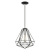 LIVEX LIGHTING 41324-68 Geometric 1 Lt Shiny Black Pendant