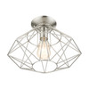 LIVEX LIGHTING 46248-91 Geometric 1 Lt Brushed Nickel Flush Mount