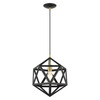 LIVEX LIGHTING 41328-14 Geometric 1 Lt Textured Black Pendant