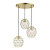 LIVEX LIGHTING 46593-01 Geometrix 3 Lt Antique Brass Pendant