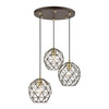 LIVEX LIGHTING 46593-07 Geometrix 3 Lt Bronze Pendant