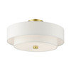LIVEX LIGHTING 51045-12 Meridian 4 Lt Satin Brass Semi Flush