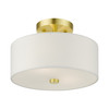 LIVEX LIGHTING 51052-12 Meridian 2 Lt Satin Brass Semi Flush