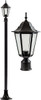 DABMAR LIGHTING GM1301S-LED16-B Daniella Post Light Fixture w/Clear Glass 16 Watt LED Lamp 85-265 Volts, Black