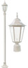 DABMAR LIGHTING GM1301S-LED16-W-FR Daniella Post Light Fixture w/Frosted Glass 16 Watt LED Lamp 85-265 Volts, White