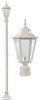 DABMAR LIGHTING GM1301S-LED6-W DANIELLA POST LIGHT FIXTURE W/ CLEAR GLASS LED 6W 85-265V, White