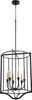 QUORUM 6814-6-69 Marquee 6-Light Pendant Light,Noir