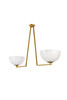 Living District LD2350BR Jeanne 2 lights brass and white glass flush mount