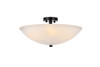 Living District LD2349BK Jeanne 3 lights black and white glass flush mount