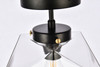 Living District LD2346BK Lawrence 1 light black and clear glass flush mount